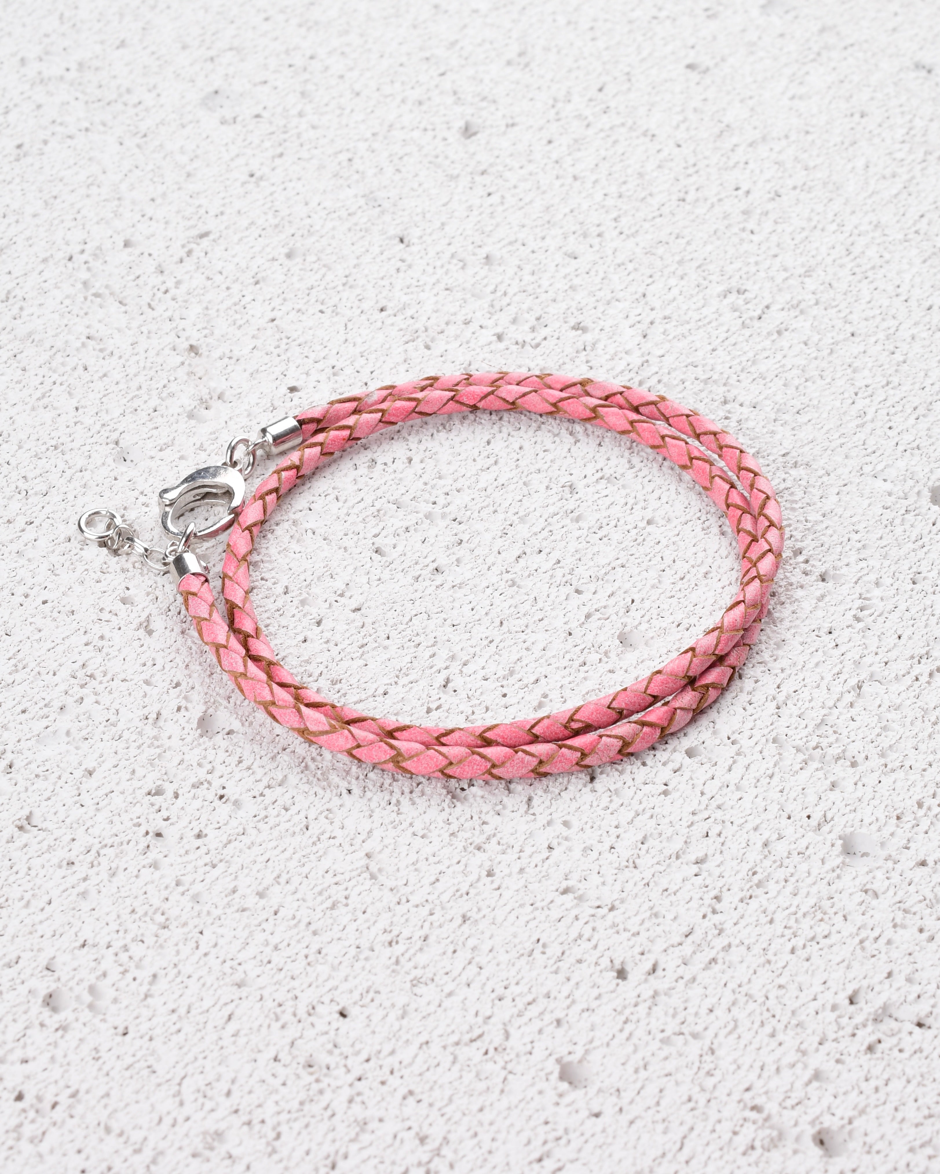 BRISTOL PINK ÇİFT TUR DERİ BİLEKLİK